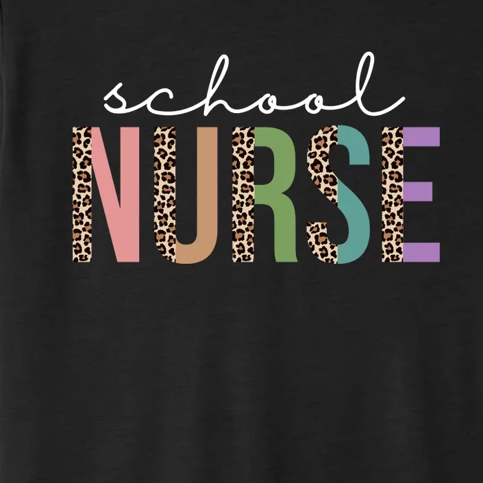 School Nurse Fancy Leopard Logo ChromaSoft Performance T-Shirt