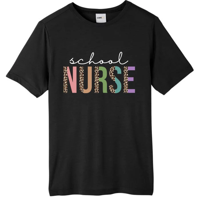 School Nurse Fancy Leopard Logo ChromaSoft Performance T-Shirt