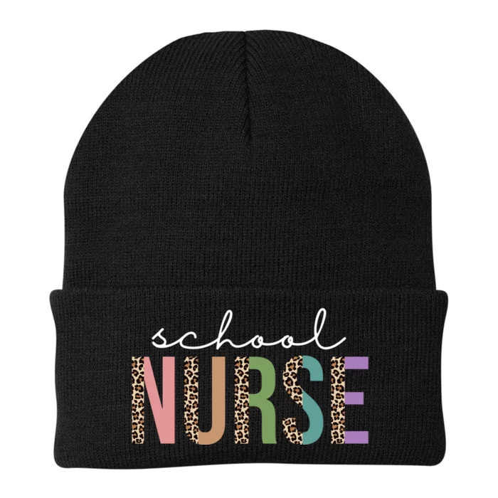 School Nurse Fancy Leopard Logo Knit Cap Winter Beanie