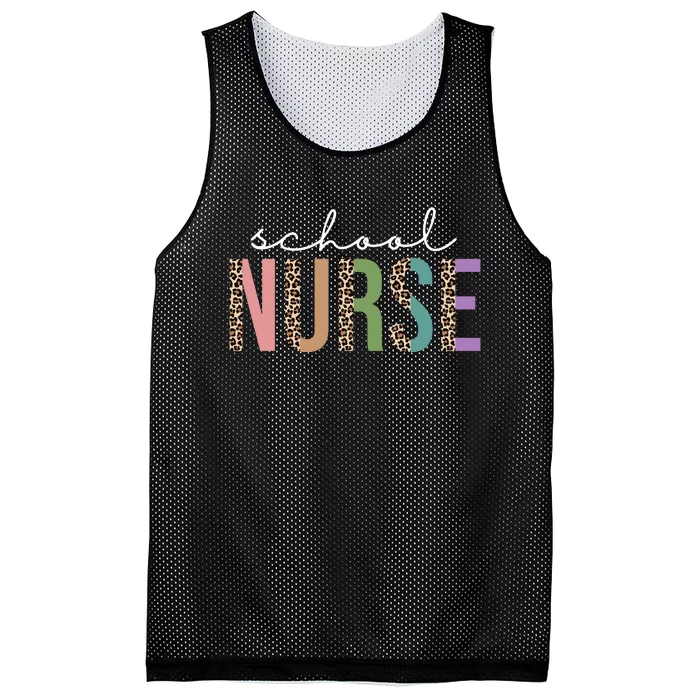 School Nurse Fancy Leopard Logo Mesh Reversible Basketball Jersey Tank