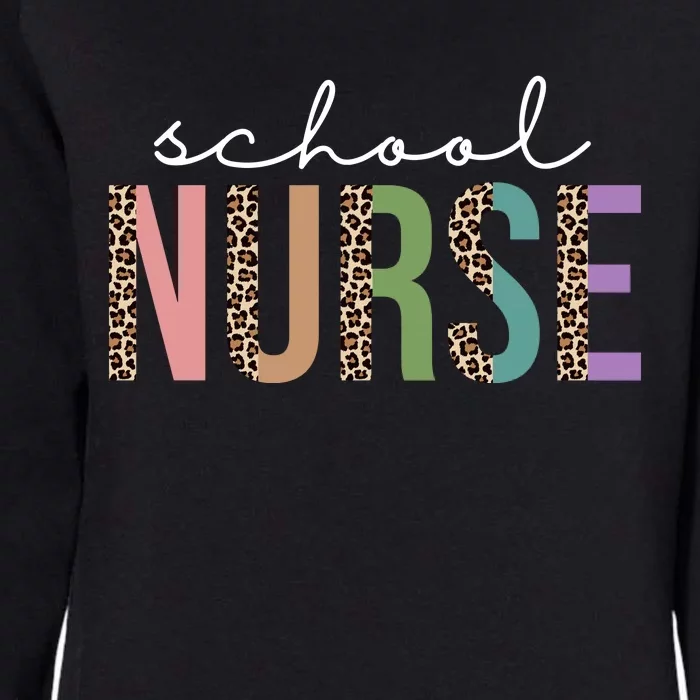 School Nurse Fancy Leopard Logo Womens California Wash Sweatshirt