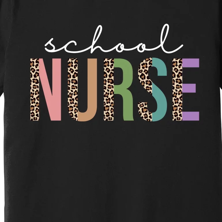 School Nurse Fancy Leopard Logo Premium T-Shirt