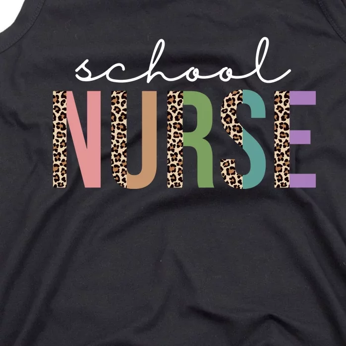 School Nurse Fancy Leopard Logo Tank Top