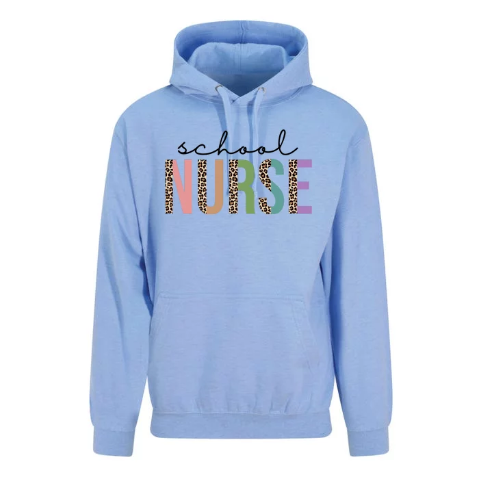 School Nurse Fancy Leopard Logo Unisex Surf Hoodie