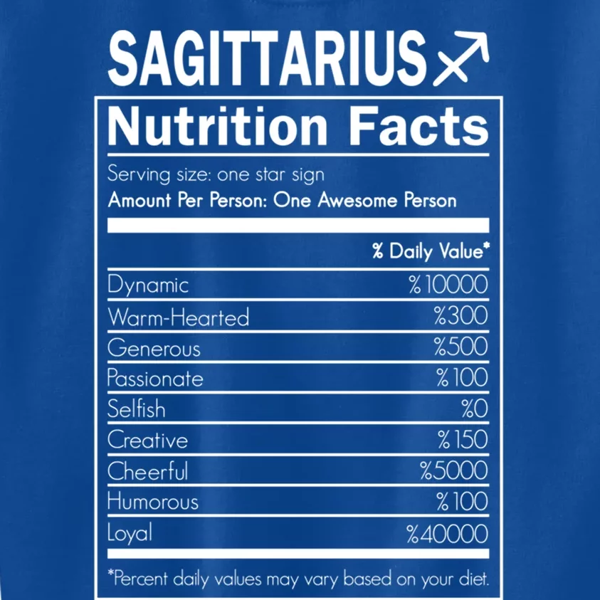 Sagittarius Nutrition Facts Born In Nov And Dec Horoscopes Gift Kids Sweatshirt