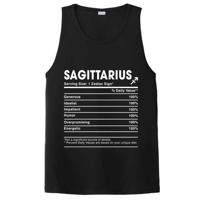 Sagittarius Nutrition Facts Labels Birthday Gift Performance Tank