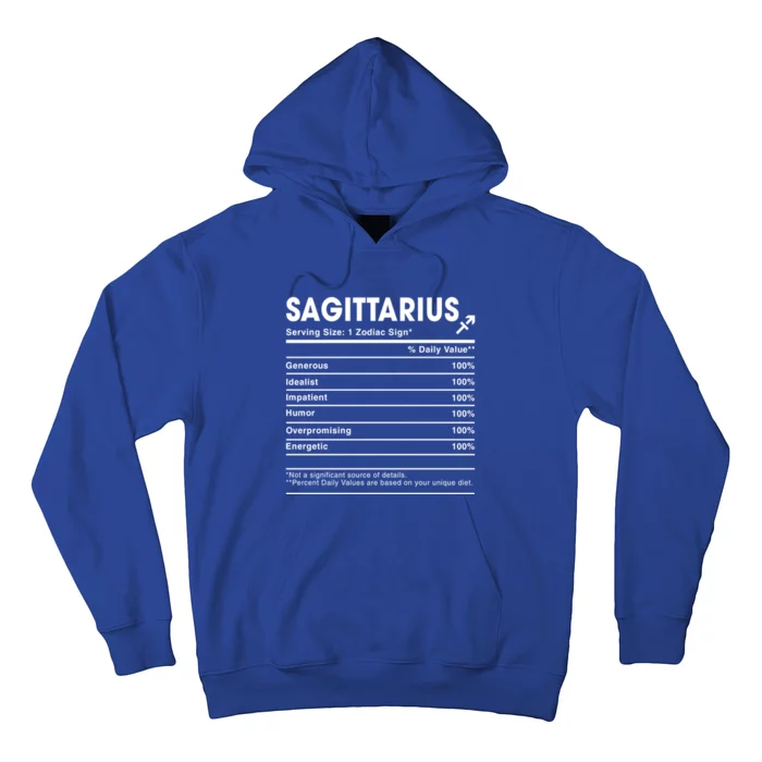 Sagittarius Nutrition Facts Labels Birthday Gift Hoodie