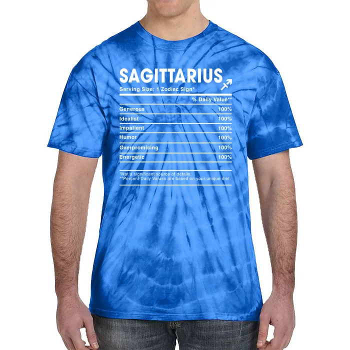 Sagittarius Nutrition Facts Labels Birthday Gift Tie-Dye T-Shirt