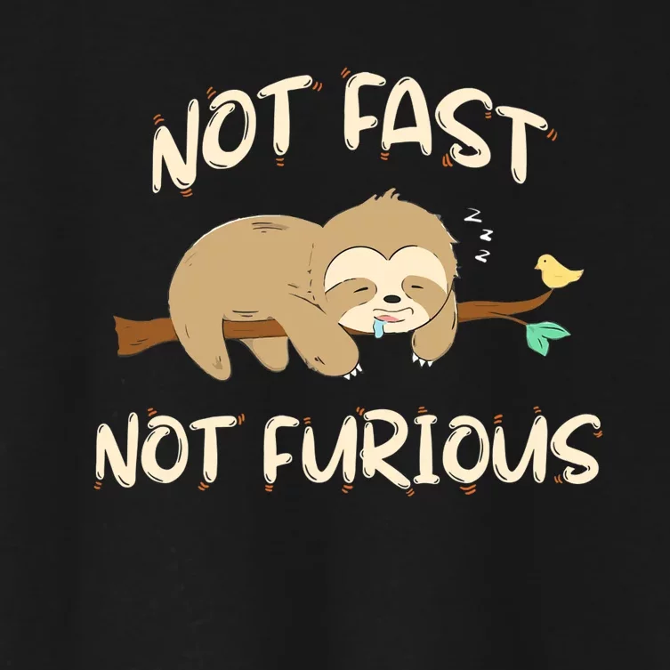 Sloths Not Fast Not Furious Cute Sleeping Sloth Lover Premium Women's Crop Top Tee