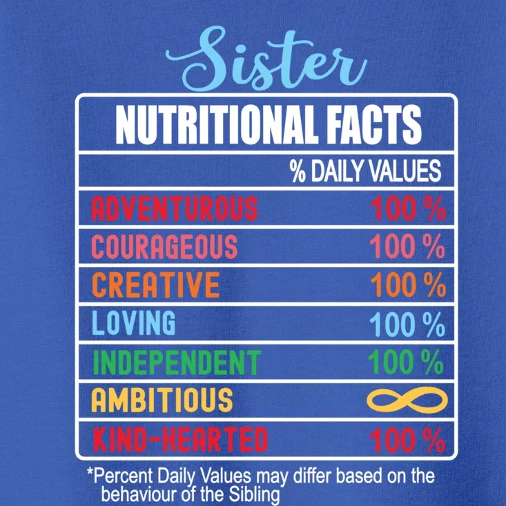 Sister Nutritional Facts National Sister's Day Funny Gift Toddler T-Shirt