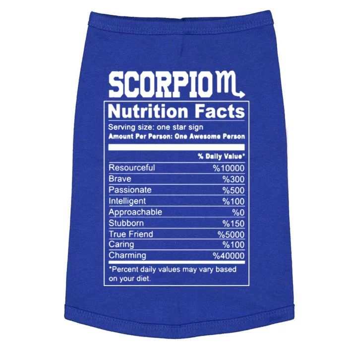 Scorpio Nutrition Facts Great Gift Doggie Tank