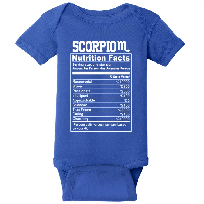 Scorpio Nutrition Facts Great Gift Baby Bodysuit