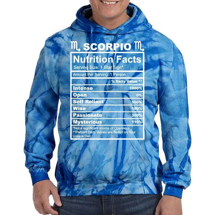 Scorpio Nutrition Facts Gift Tie Dye Hoodie