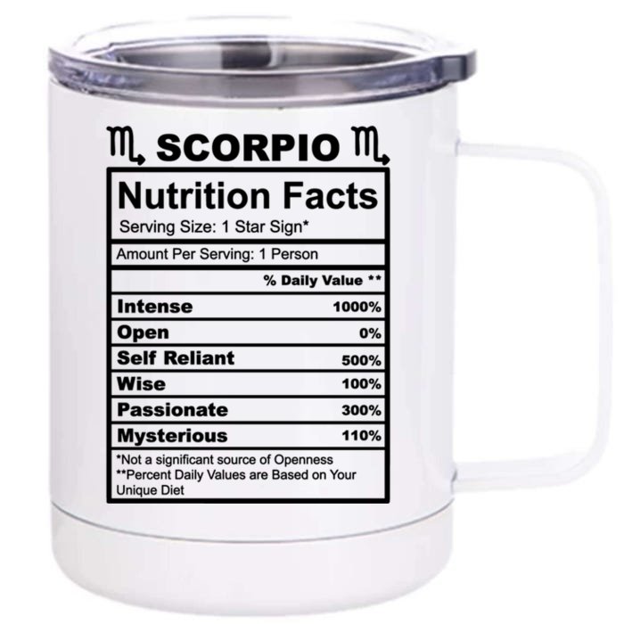 Scorpio Nutrition Facts Gift Front & Back 12oz Stainless Steel Tumbler Cup