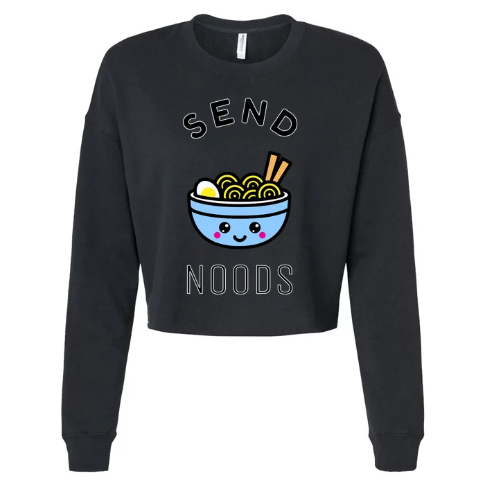 Send Noods Funny Noodle Cropped Pullover Crew