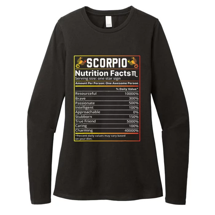 Scorpio Nutrition Facts teeZodiac Horoscope Womens CVC Long Sleeve Shirt