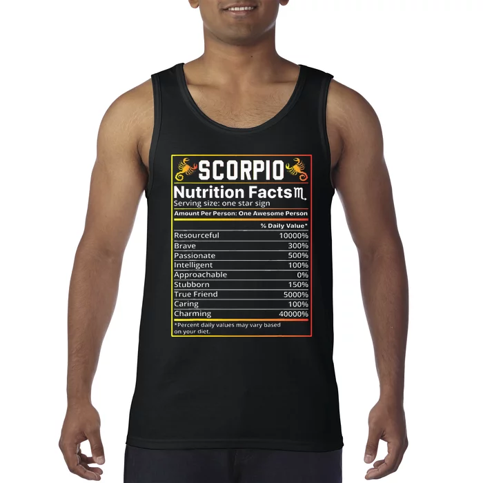 Scorpio Nutrition Facts teeZodiac Horoscope Tank Top