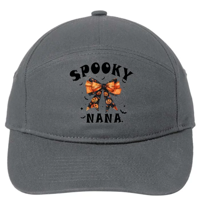 Spooky Nana Funny Pumpkin Halloween Season Matching Family 7-Panel Snapback Hat