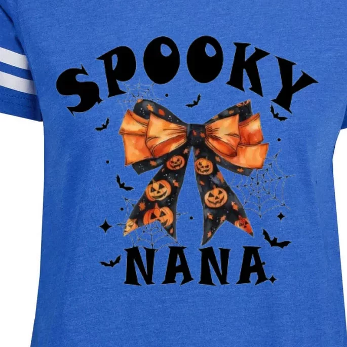 Spooky Nana Funny Pumpkin Halloween Season Matching Family Enza Ladies Jersey Football T-Shirt