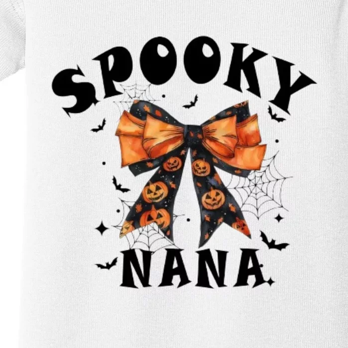 Spooky Nana Funny Pumpkin Halloween Season Matching Family Baby Bodysuit