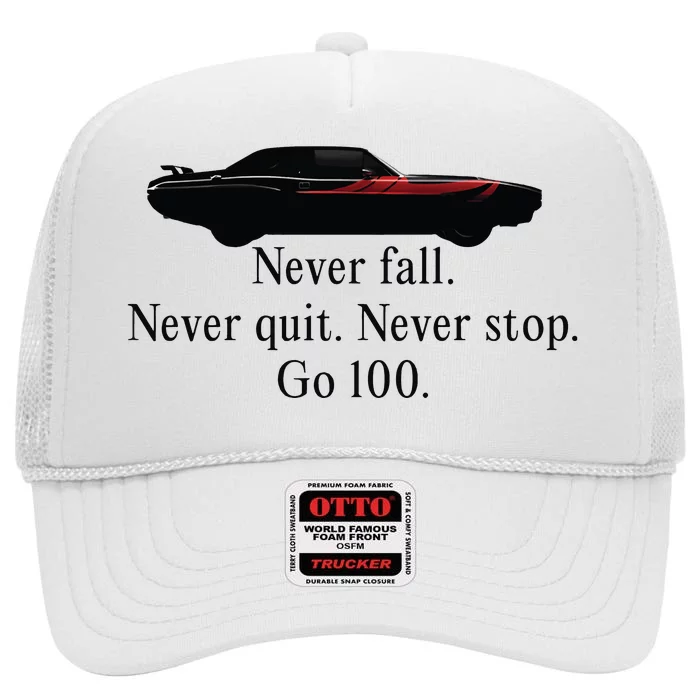 Superm Never Fall Never Quit Never Stop Go 100 High Crown Mesh Trucker Hat