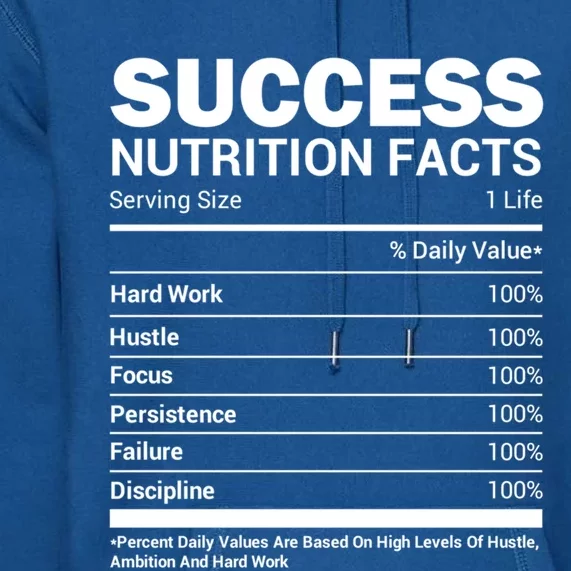 Success Nutrition Facts Funny Entrepreneur Motivation Gift Premium Hoodie