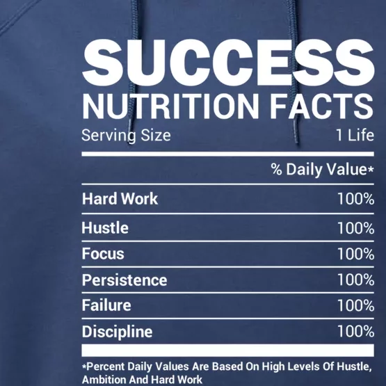 Success Nutrition Facts Funny Entrepreneur Motivation Gift Performance Fleece Hoodie