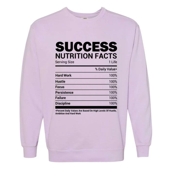 Success Nutrition Facts Funny Entrepreneur Motivation Gift Garment-Dyed Sweatshirt