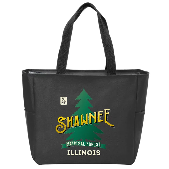 Shawnee National Forest Retro Logo Illinois Zip Tote Bag