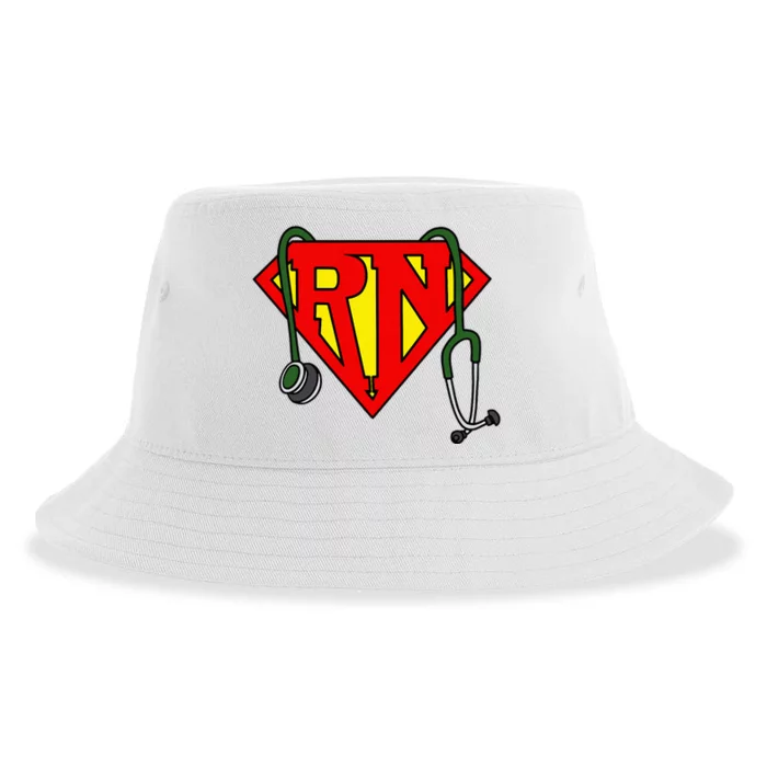 Super Nurse Funny Superhero Nurse Sustainable Bucket Hat