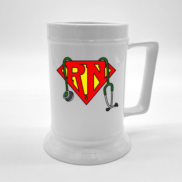 Super Nurse Funny Superhero Nurse Front & Back Beer Stein