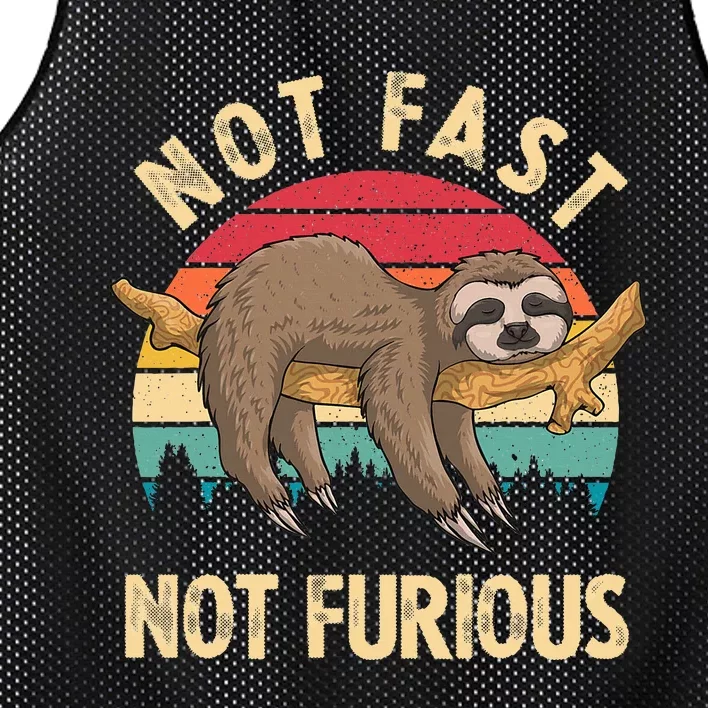 Sloth Not Fast Not Furious Sloth Quote Cute Sloth Gift Mesh Reversible Basketball Jersey Tank