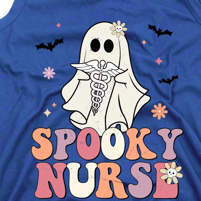 Spooky Nurse Ghost Halloween Groovy Retro Boo Boo Crew Nurse Funny Gift Tank Top