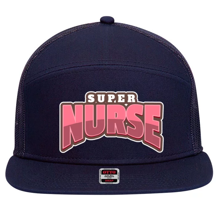 Super Nurse Gift 7 Panel Mesh Trucker Snapback Hat