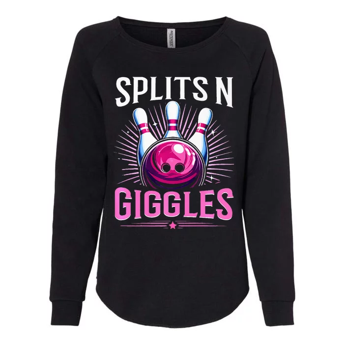 Splits N Giggles Funny Bowling Team Bowler Sports Player Womens California Wash Sweatshirt