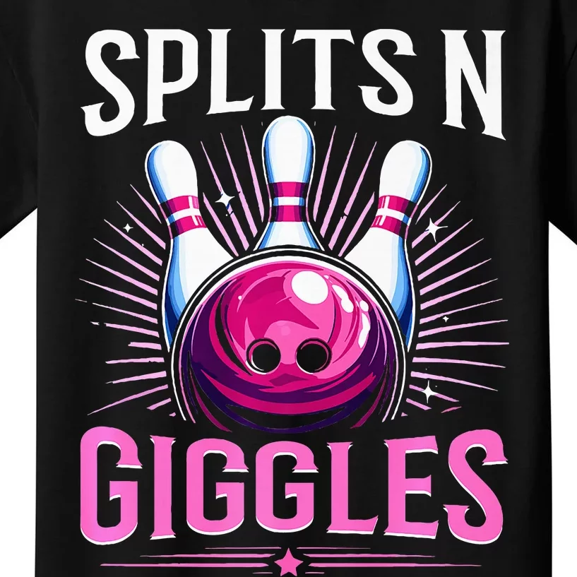 Splits N Giggles Funny Bowling Team Bowler Sports Player Kids T-Shirt