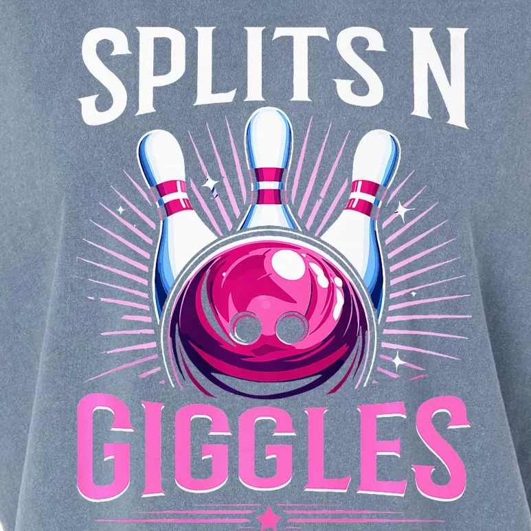 Splits N Giggles Funny Bowling Team Bowler Sports Player Garment-Dyed Women's Muscle Tee