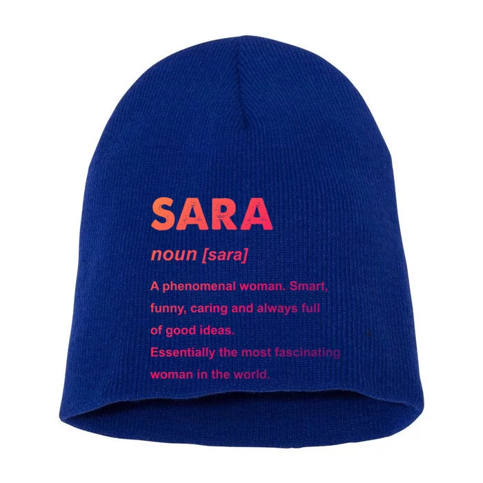 Sara Name Gift Short Acrylic Beanie