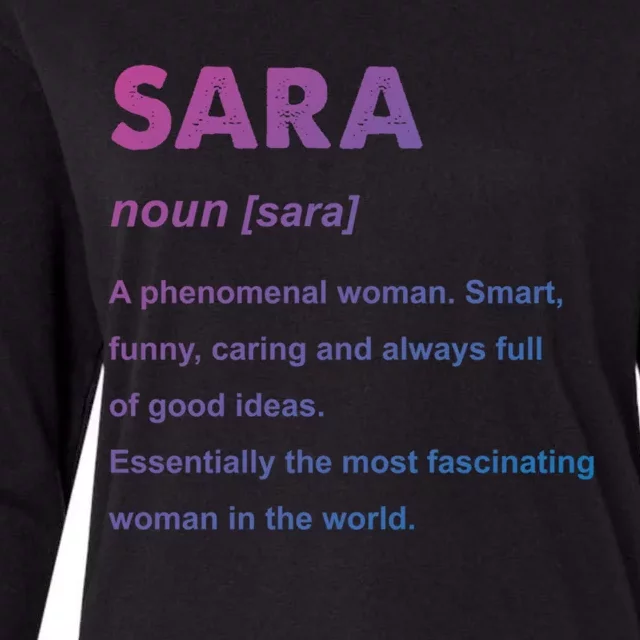 Sara Name Gift Womens Cotton Relaxed Long Sleeve T-Shirt