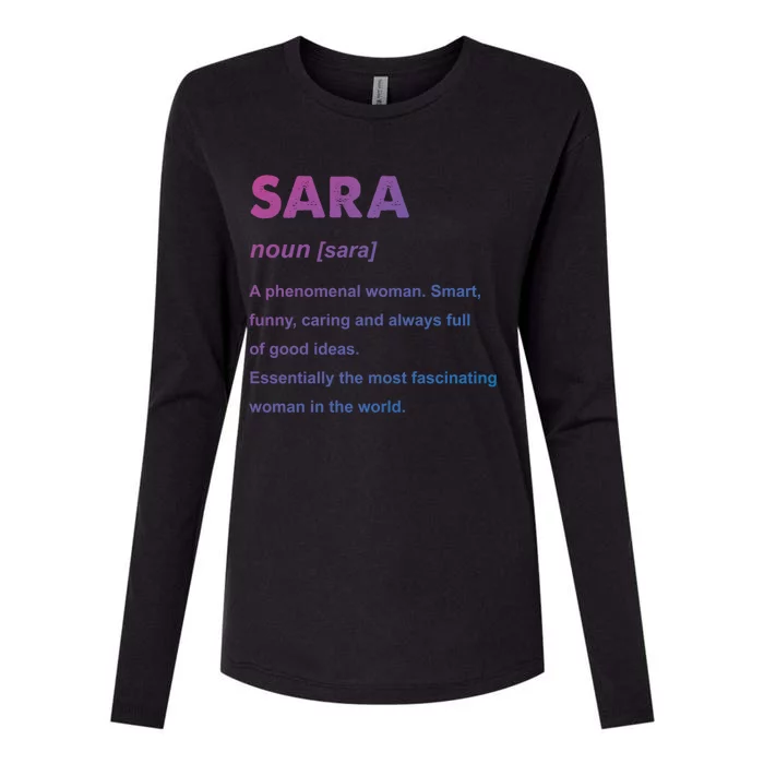 Sara Name Gift Womens Cotton Relaxed Long Sleeve T-Shirt