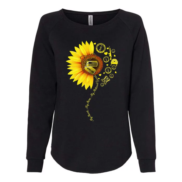 Sunflower National Guard Mom National Guard Graduation Mom Womens California Wash Sweatshirt