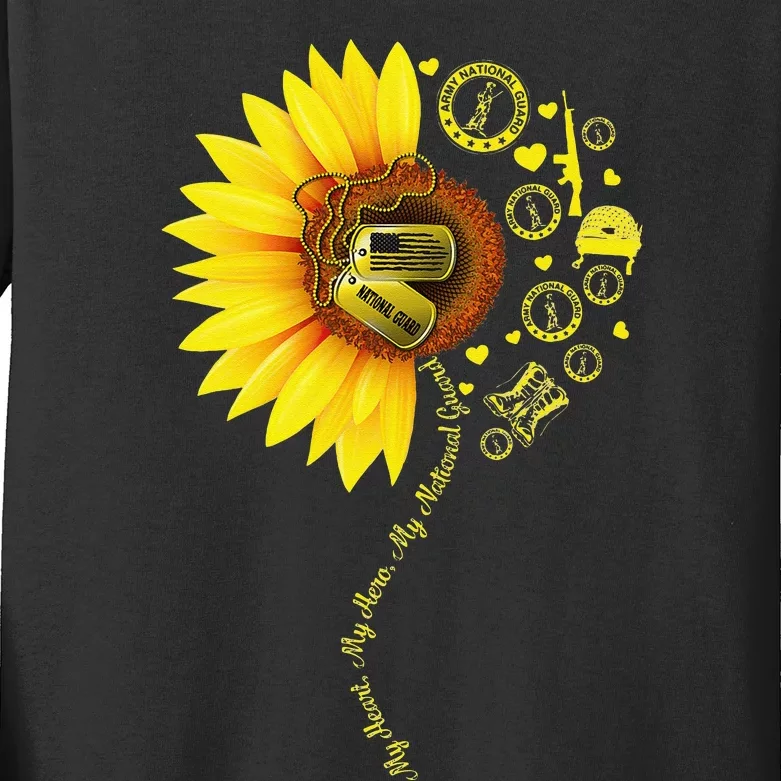 Sunflower National Guard Mom National Guard Graduation Mom Kids Long Sleeve Shirt