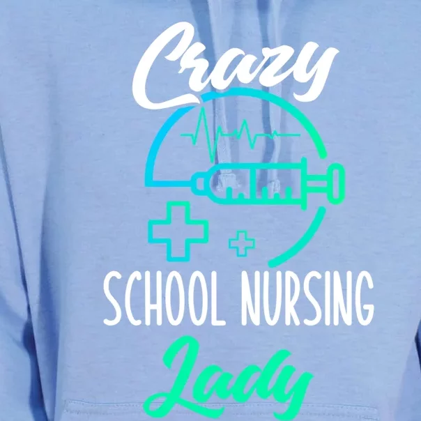 School Nurse Gift Funny Crazy School Nurse Gift Unisex Surf Hoodie