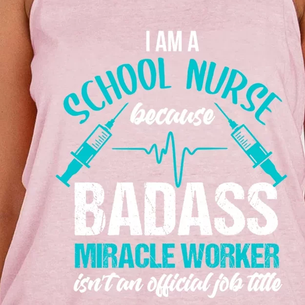 School Nurse Great Gift Joke School Nursing School Nurse Gift Women's Knotted Racerback Tank