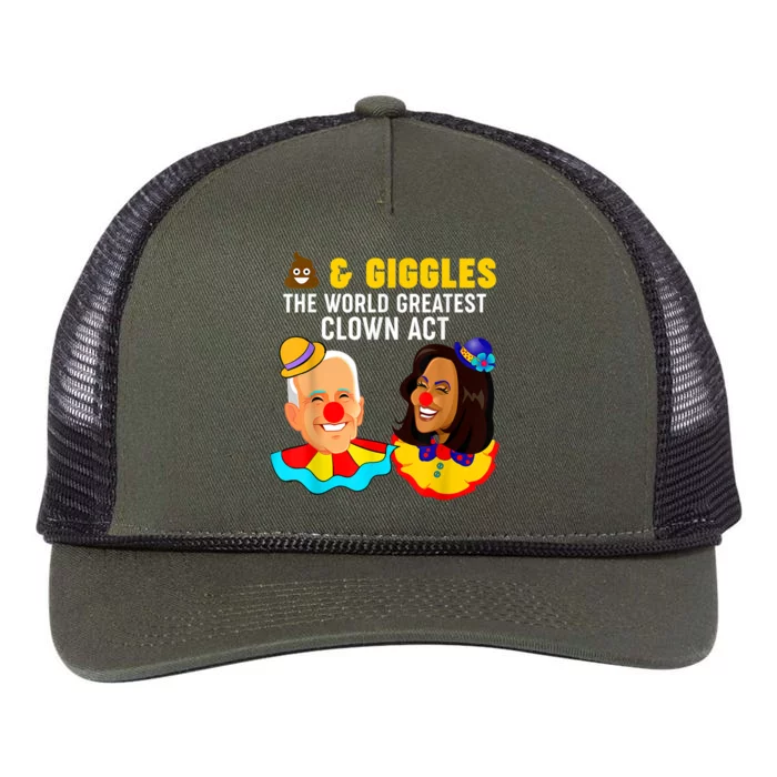 Shits 'N Giggles The World Greatest Clown Act Biden Harris Retro Rope Trucker Hat Cap