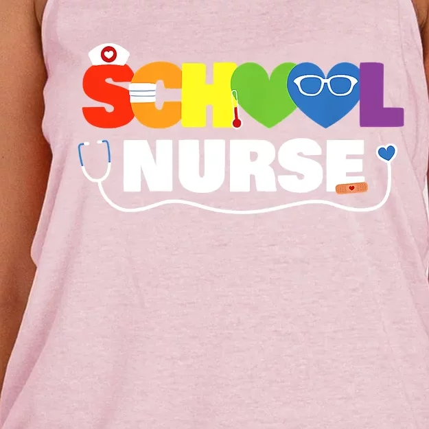 School Nurse Gift Registered Nurse Back To School Nursing Women's Knotted Racerback Tank