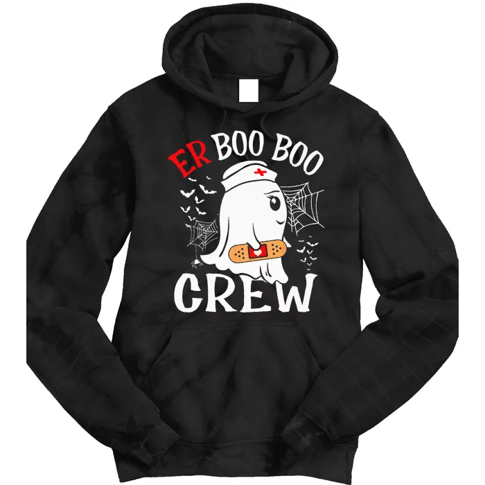 Spooky Nurse Ghost Crew - Halloween ER Costume Tie Dye Hoodie