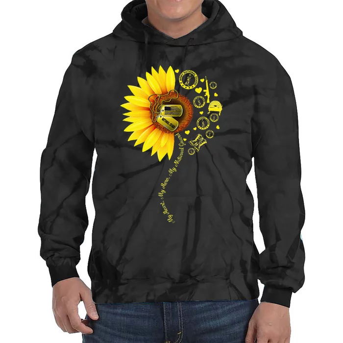 Sunflower National Guard Mom National Guard Graduation Mom Tie Dye Hoodie