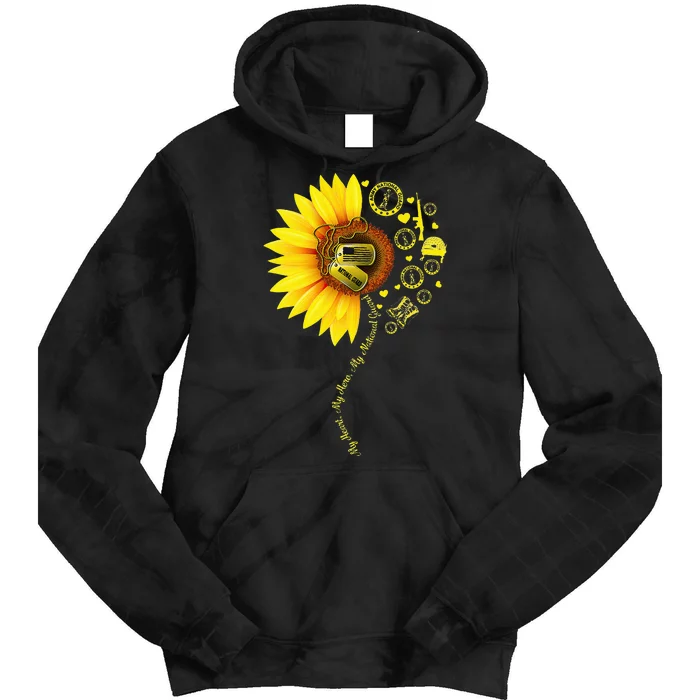 Sunflower National Guard Mom National Guard Graduation Mom Tie Dye Hoodie