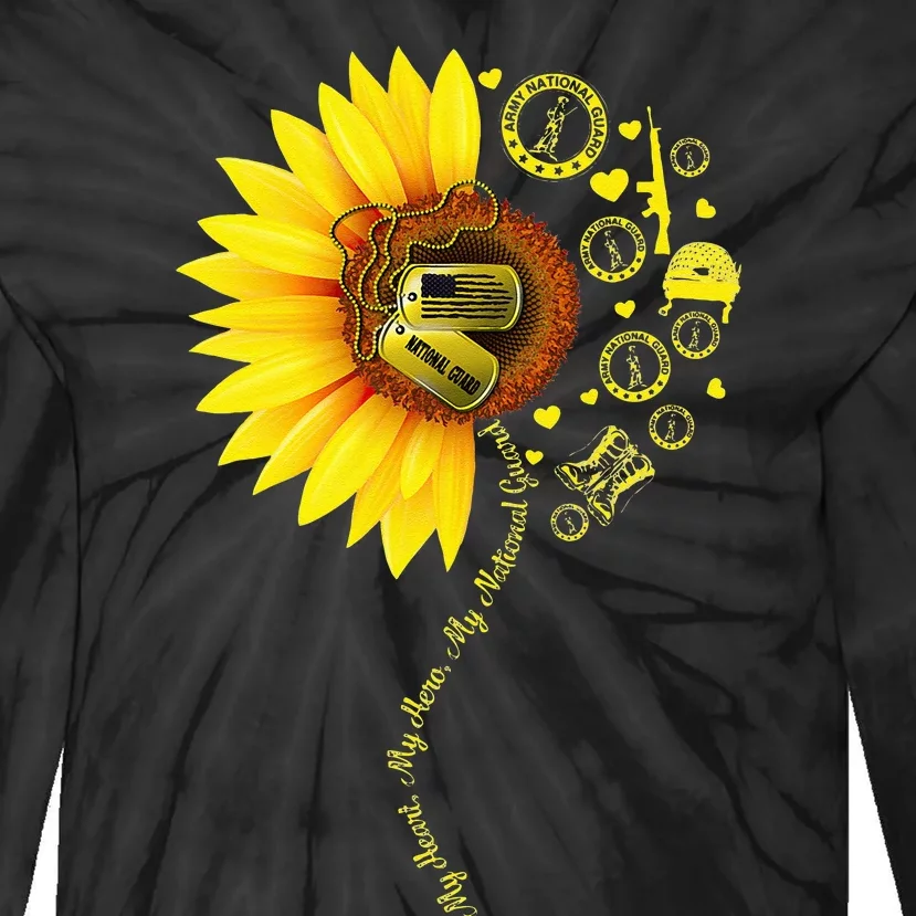 Sunflower National Guard Mom National Guard Graduation Mom Tie-Dye Long Sleeve Shirt